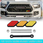 Tri-Color Grille Badge Emblem Car Accessories For Toyota Tacoma 4Runner Tundra