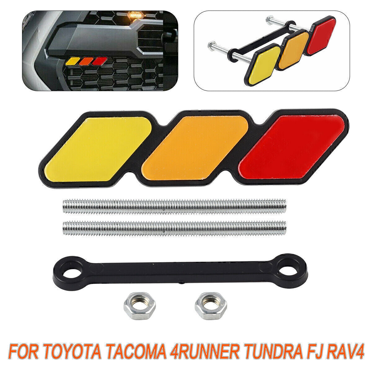 Tri-Color Grille Badge Emblem Car Accessories For Toyota Tacoma 4Runner Tundra