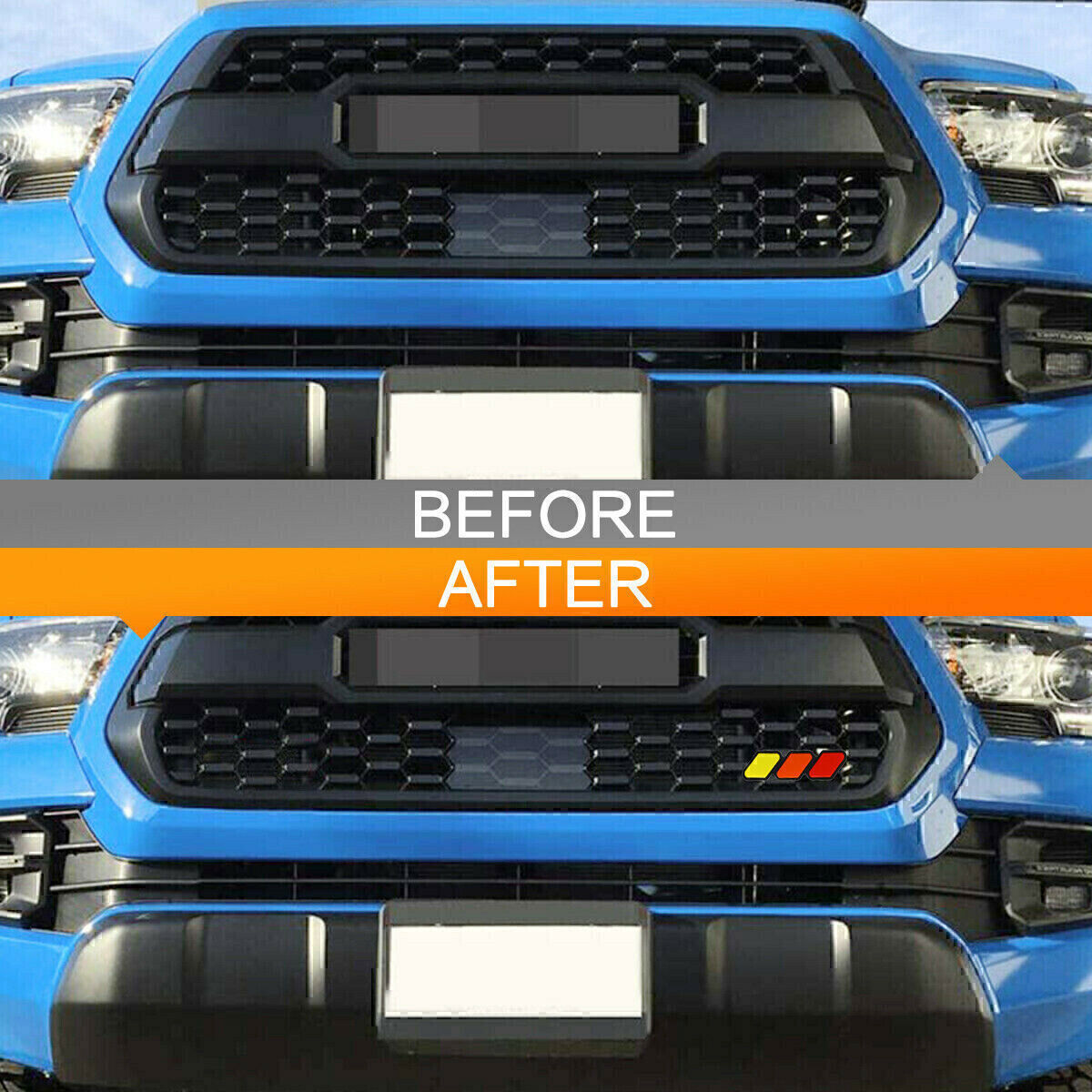 Tri-Color Grille Badge Emblem Car Accessories For Toyota Tacoma 4Runner Tundra