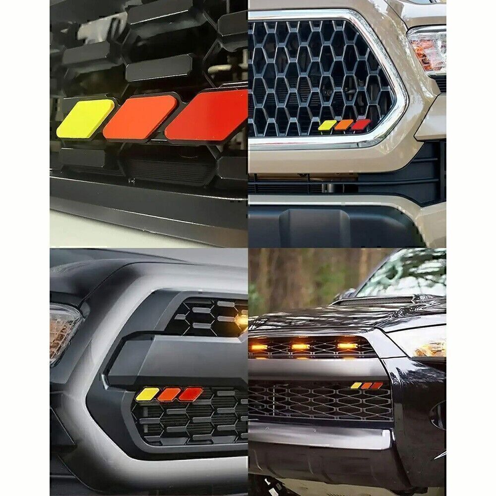 Tri-Color Grille Badge Emblem Car Accessories For Toyota Tacoma 4Runner Tundra