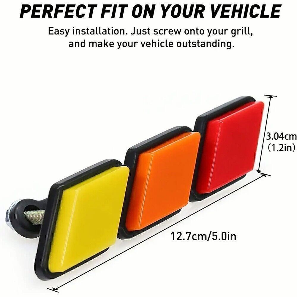 Tri-Color Grille Badge Emblem Car Accessories For Toyota Tacoma 4Runner Tundra