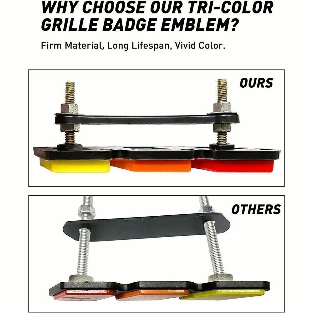 Tri-Color Grille Badge Emblem Car Accessories For Toyota Tacoma 4Runner Tundra