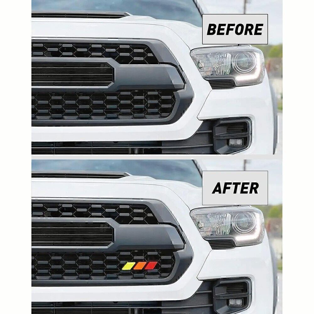 Tri-Color Grille Badge Emblem Car Accessories For Toyota Tacoma 4Runner Tundra