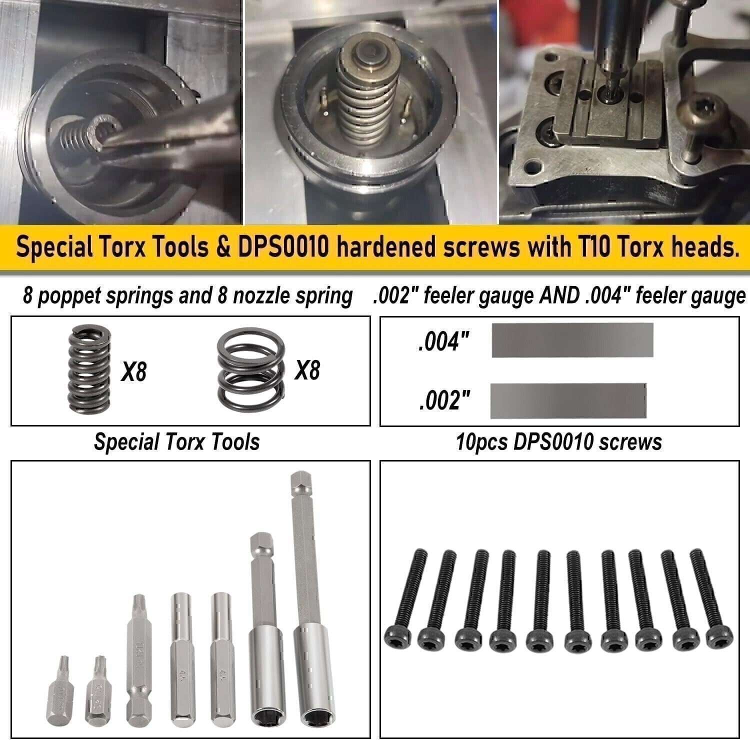 For 7.3L PowerStroke Injector Rebuild Kit w/vice clamp & tools & springs, 94-03