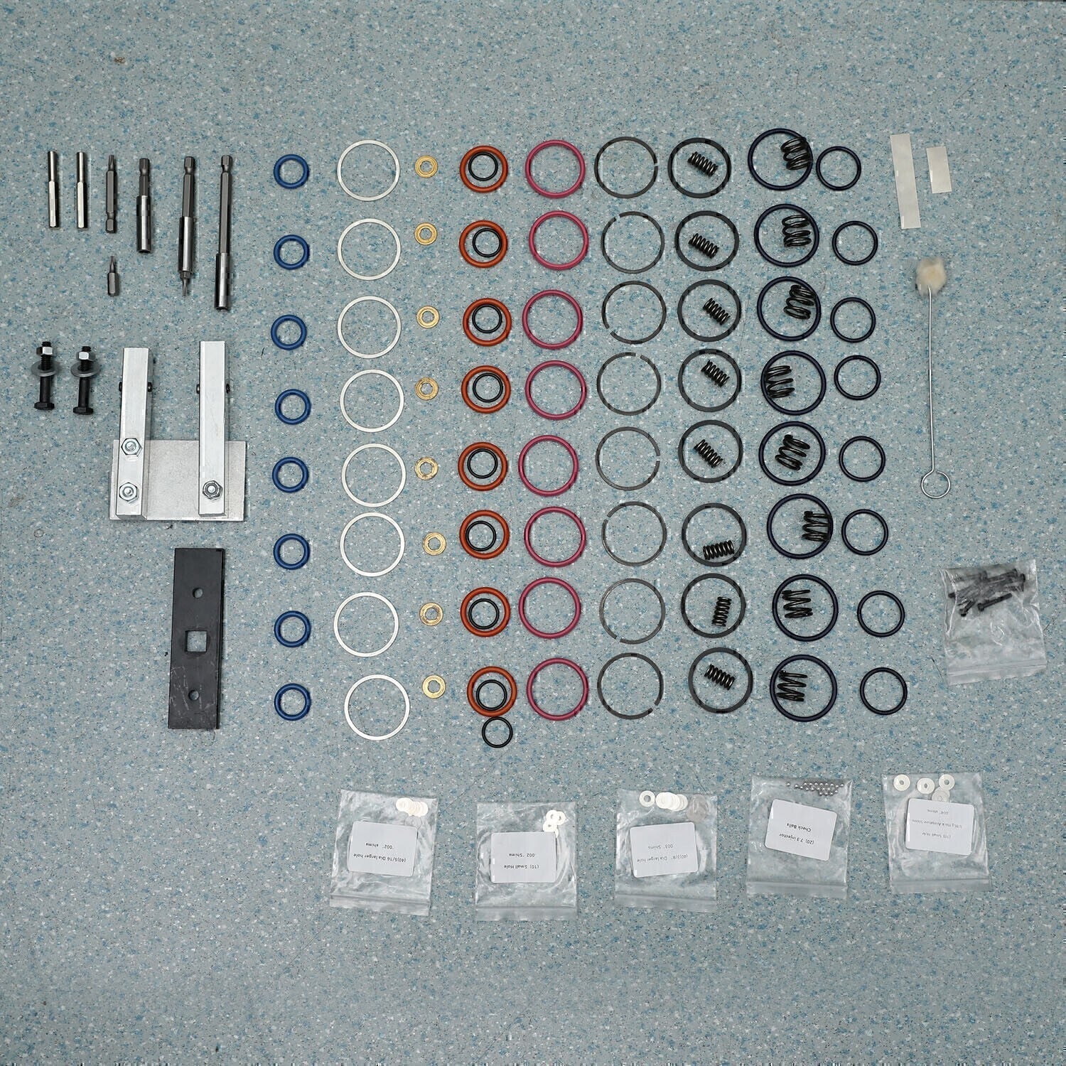 For 7.3L PowerStroke Injector Rebuild Kit w/vice clamp & tools & springs, 94-03