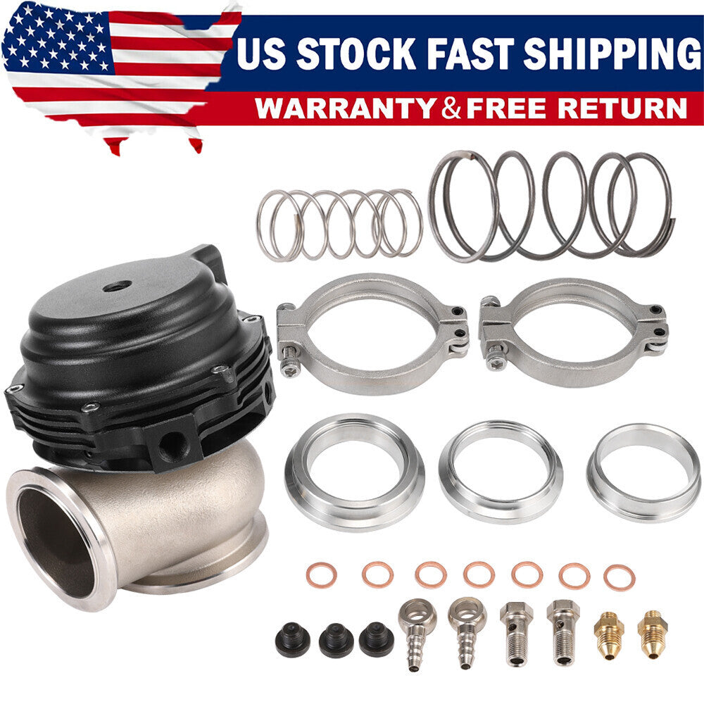 44mm External Wastegate For Tial MVR V-Band Flange Turbo 14PSI Spring Black