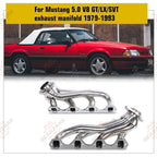 For 1979-1993 Mustang 5.0 V8 GT/LX/SVT Stainless Steel Exhaust Manifold Headers