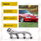 For 1979-1993 Mustang 5.0 V8 GT/LX/SVT Stainless Steel Exhaust Manifold Headers