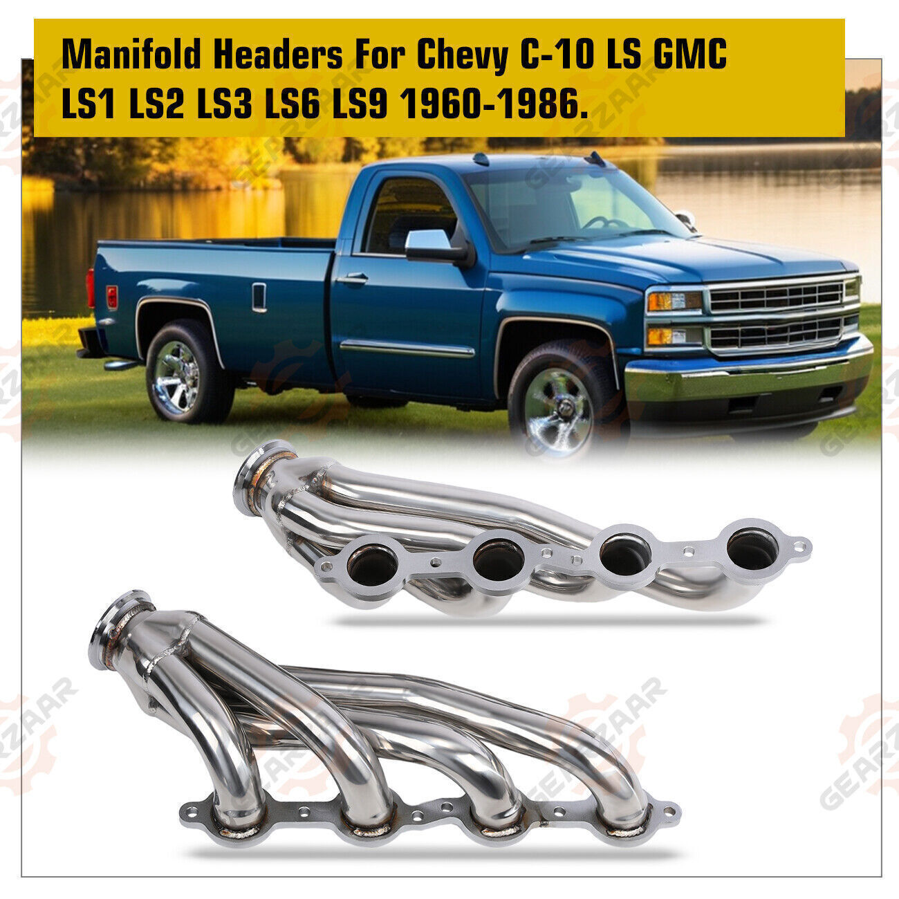 Truck Headers For 60-86 C-10 LS Chevy GMC LS1 LS2 LS3 LS6 LS9 (Conversion Swap)