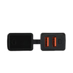 Motorcycle Dual USB Charger SAE -USB Cable Adapter Voltmeter for CellPhone GPS