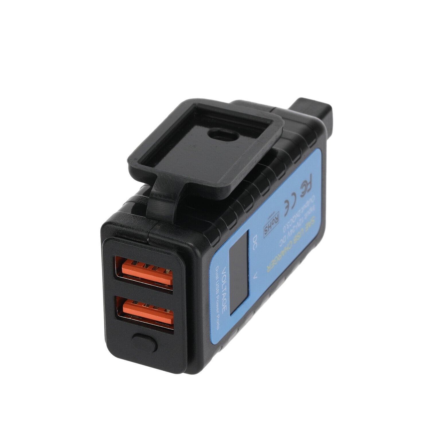 Motorcycle Dual USB Charger SAE -USB Cable Adapter Voltmeter for CellPhone GPS