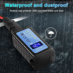 Motorcycle Dual USB Charger SAE -USB Cable Adapter Voltmeter for CellPhone GPS