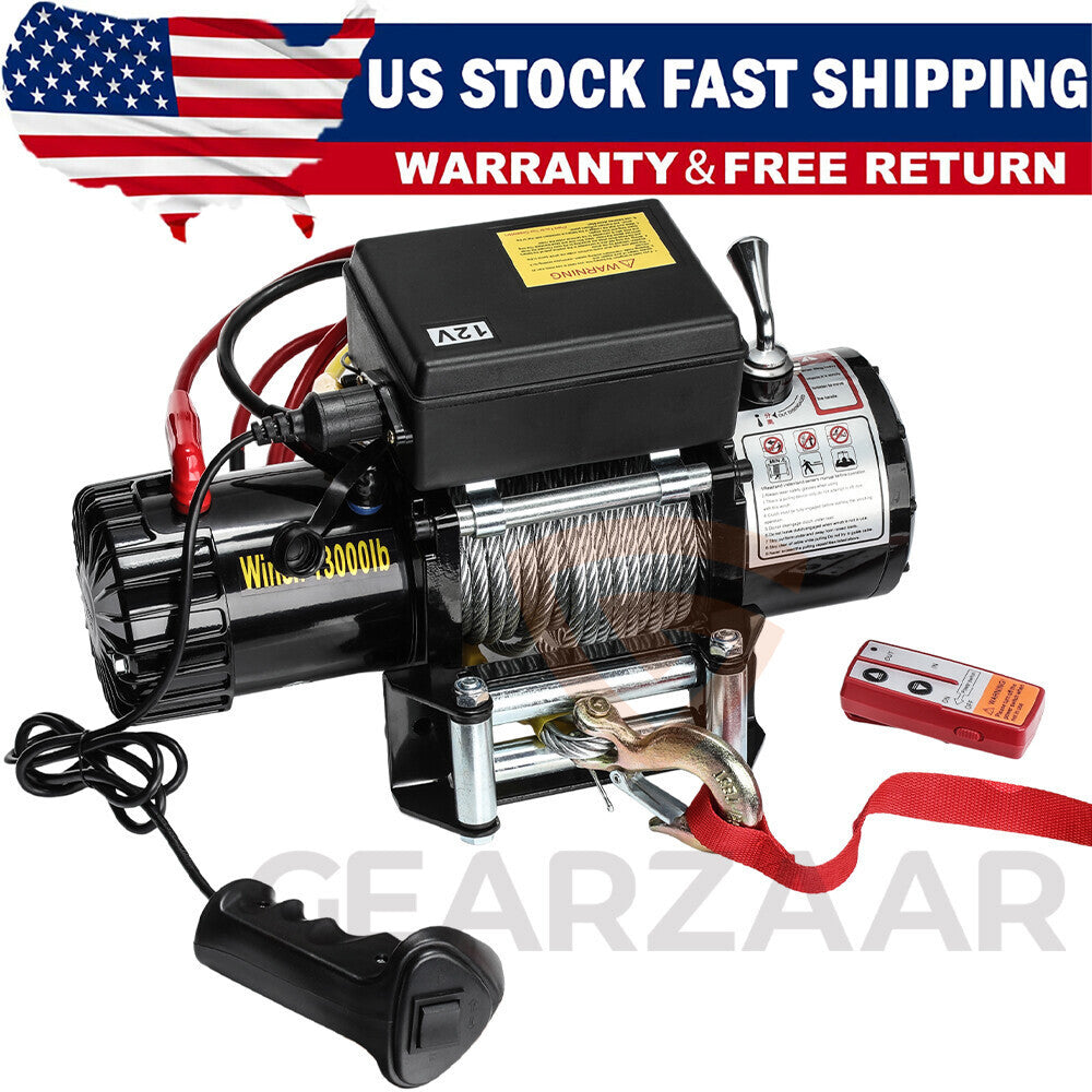 12V 13000LBS Electric Winch Synthetic Rope Truck For Jeep 13000LB Trailer 4WD /