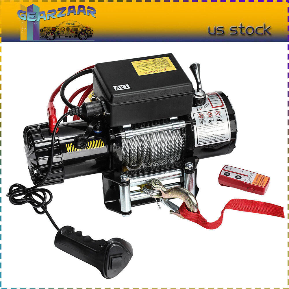 12V 13000LBS Electric Winch Synthetic Rope Truck For Jeep 13000LB Trailer 4WD /