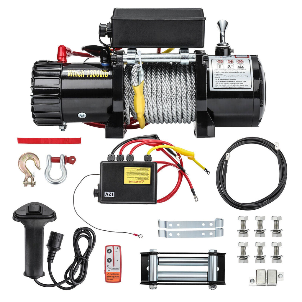 12V 13000LBS Electric Winch Synthetic Rope Truck For Jeep 13000LB Trailer 4WD /