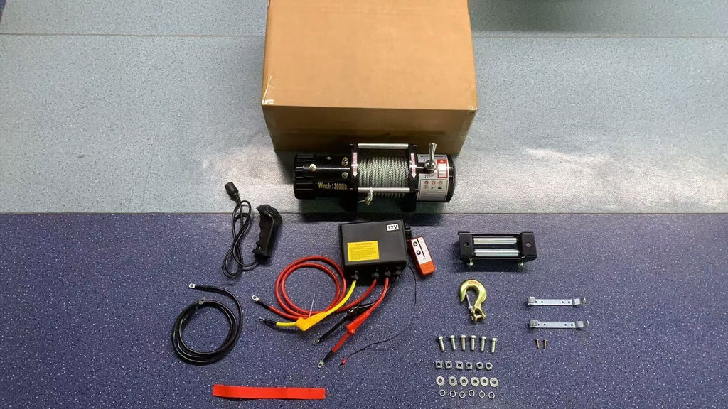12V 13000LBS Electric Winch Synthetic Rope Truck For Jeep 13000LB Trailer 4WD /