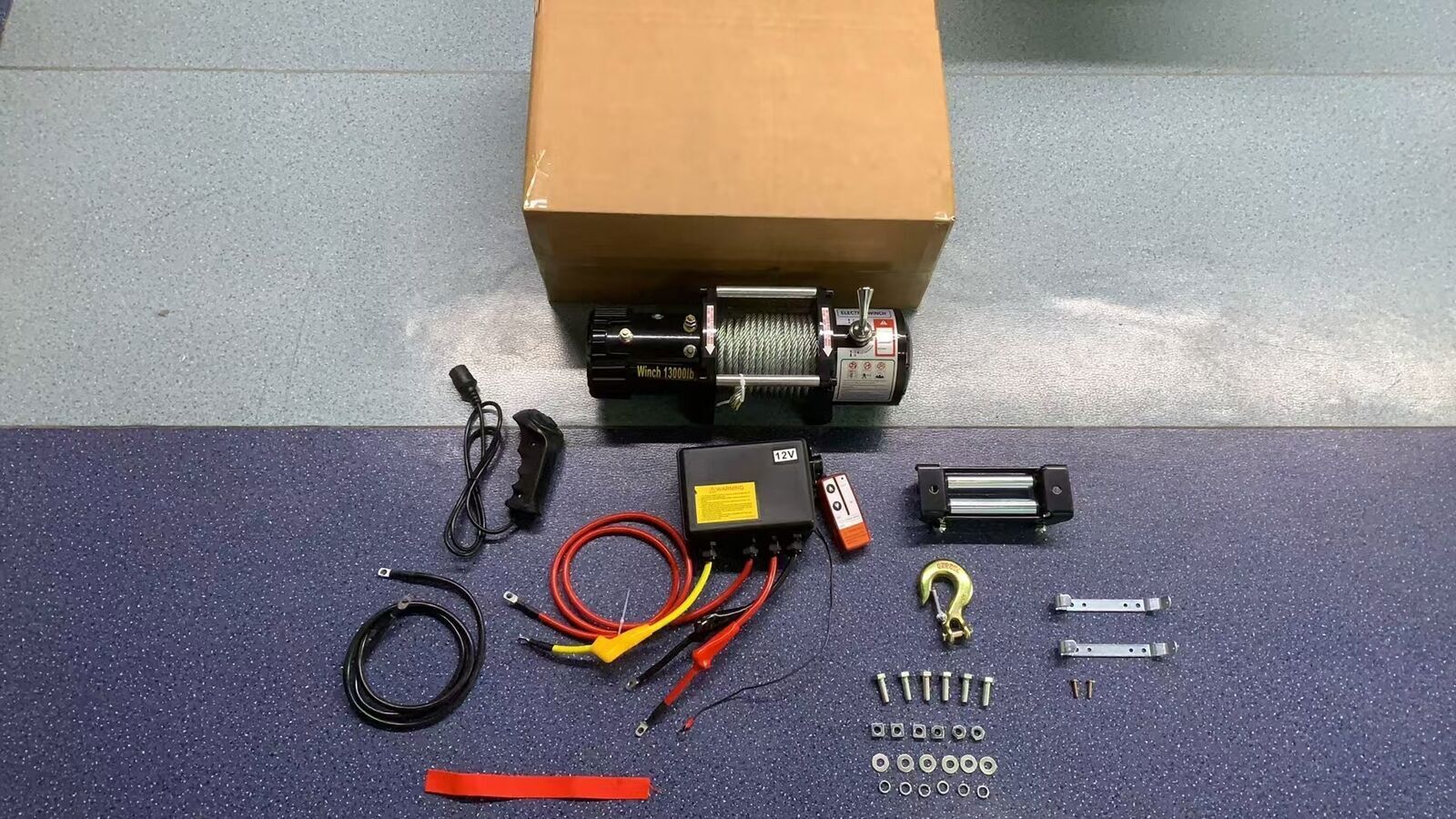 12V 13000LBS Electric Winch Synthetic Rope Truck For Jeep 13000LB Trailer 4WD /