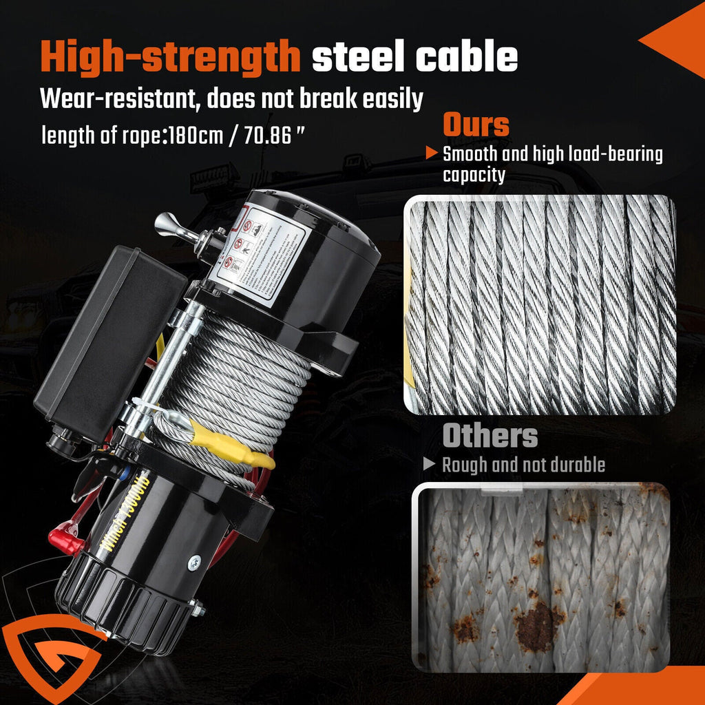 12V 13000LBS Electric Winch Synthetic Rope Truck For Jeep 13000LB Trailer 4WD /