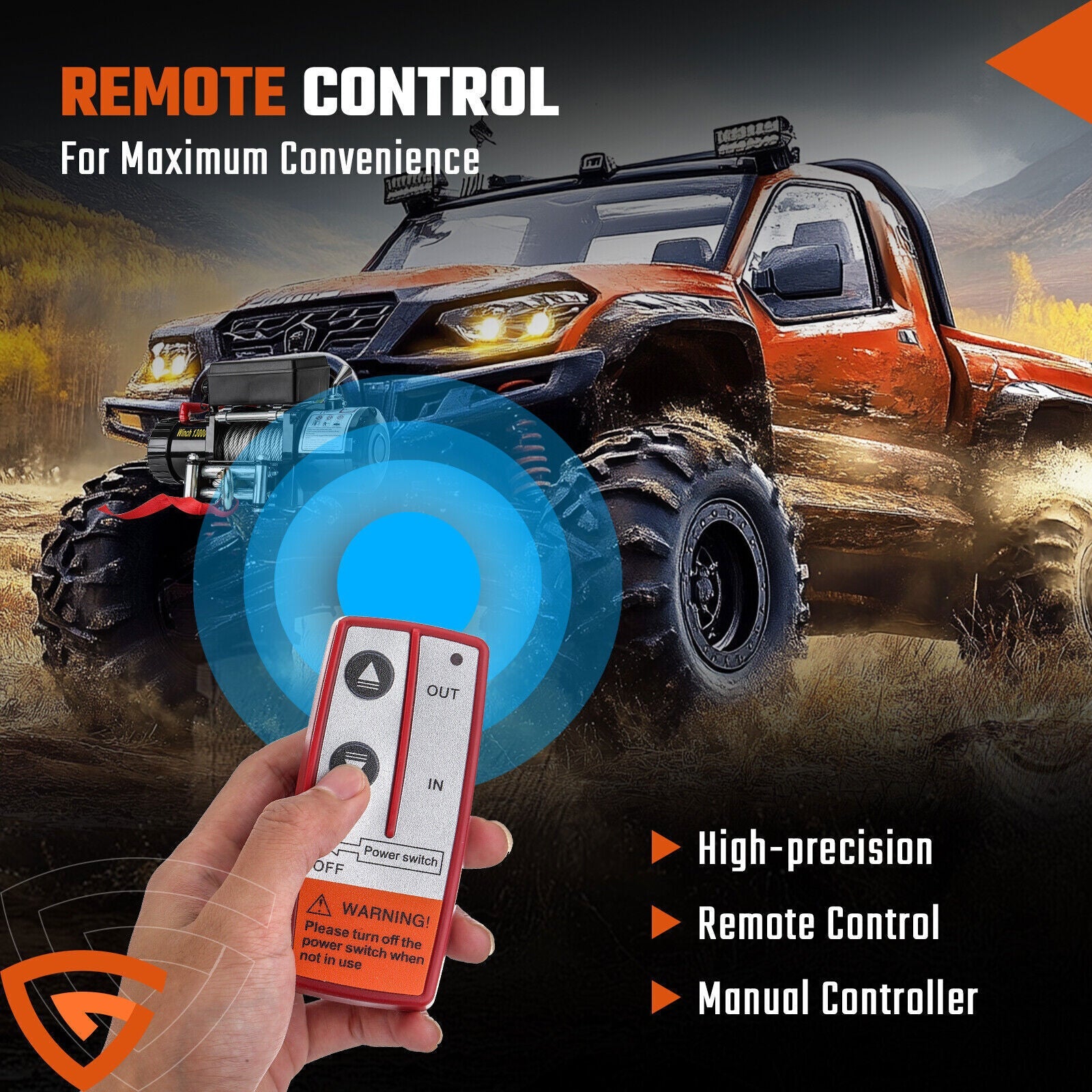 12V 13000LBS Electric Winch Synthetic Rope Truck For Jeep 13000LB Trailer 4WD /