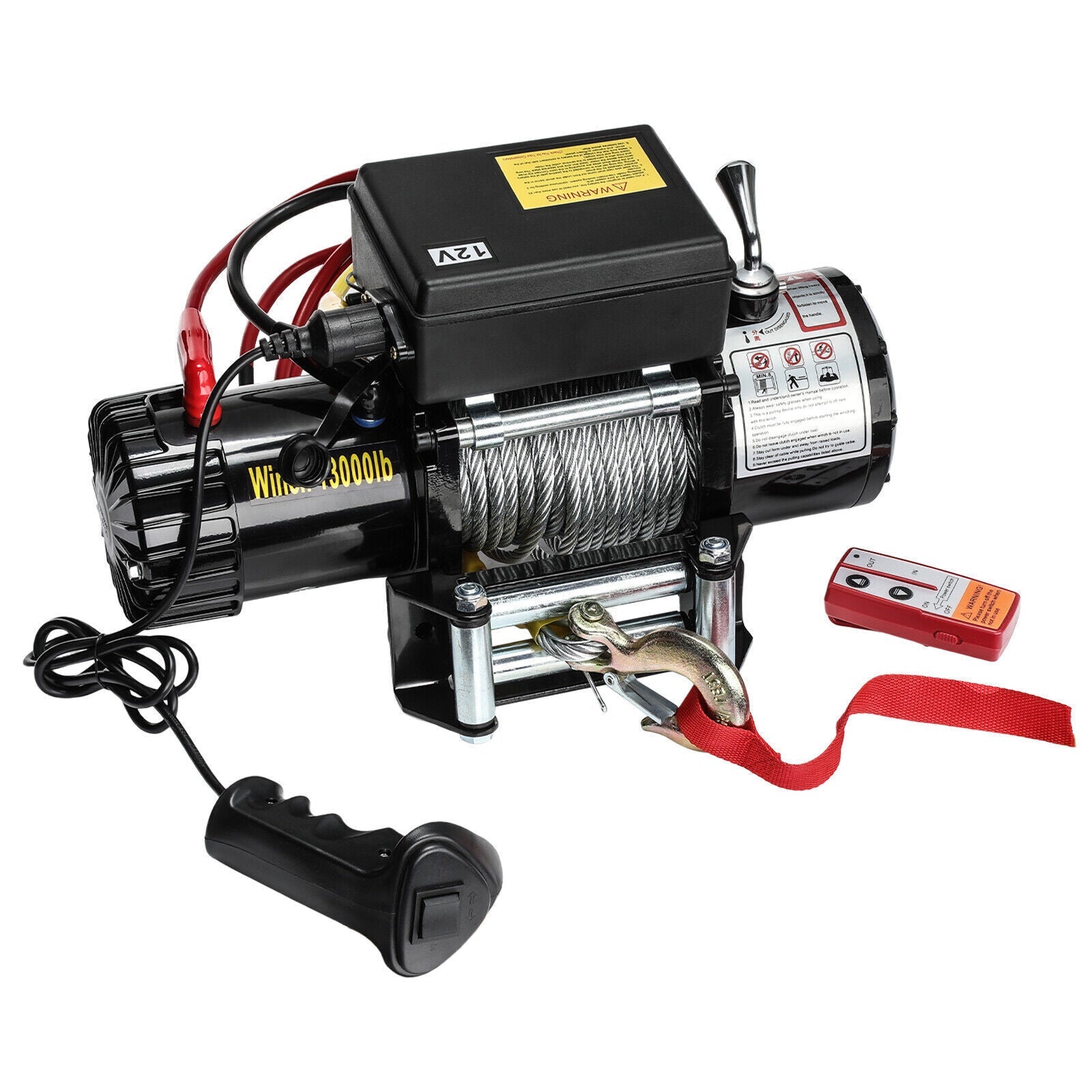 12V 13000LBS Electric Winch Synthetic Rope Truck For Jeep 13000LB Trailer 4WD /
