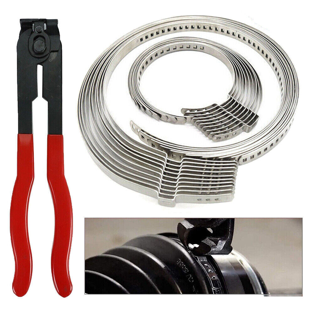 Universal Adjustable Axle CV Joint Boot Crimp Clamps w/ 20pcs Clamp Pliers Tools