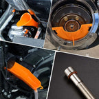 For Harley Touring Dyna Orange Primary Oil Fill Funnel Drip Free Oil Filter Kit