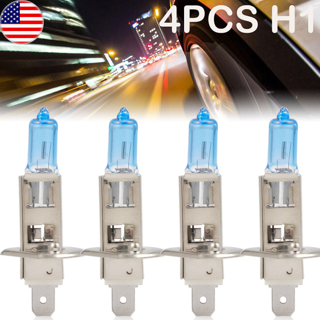 4pc H1 12V 55W Super White Halogen Headlight Replacement Bulb Lamp For Auto Car