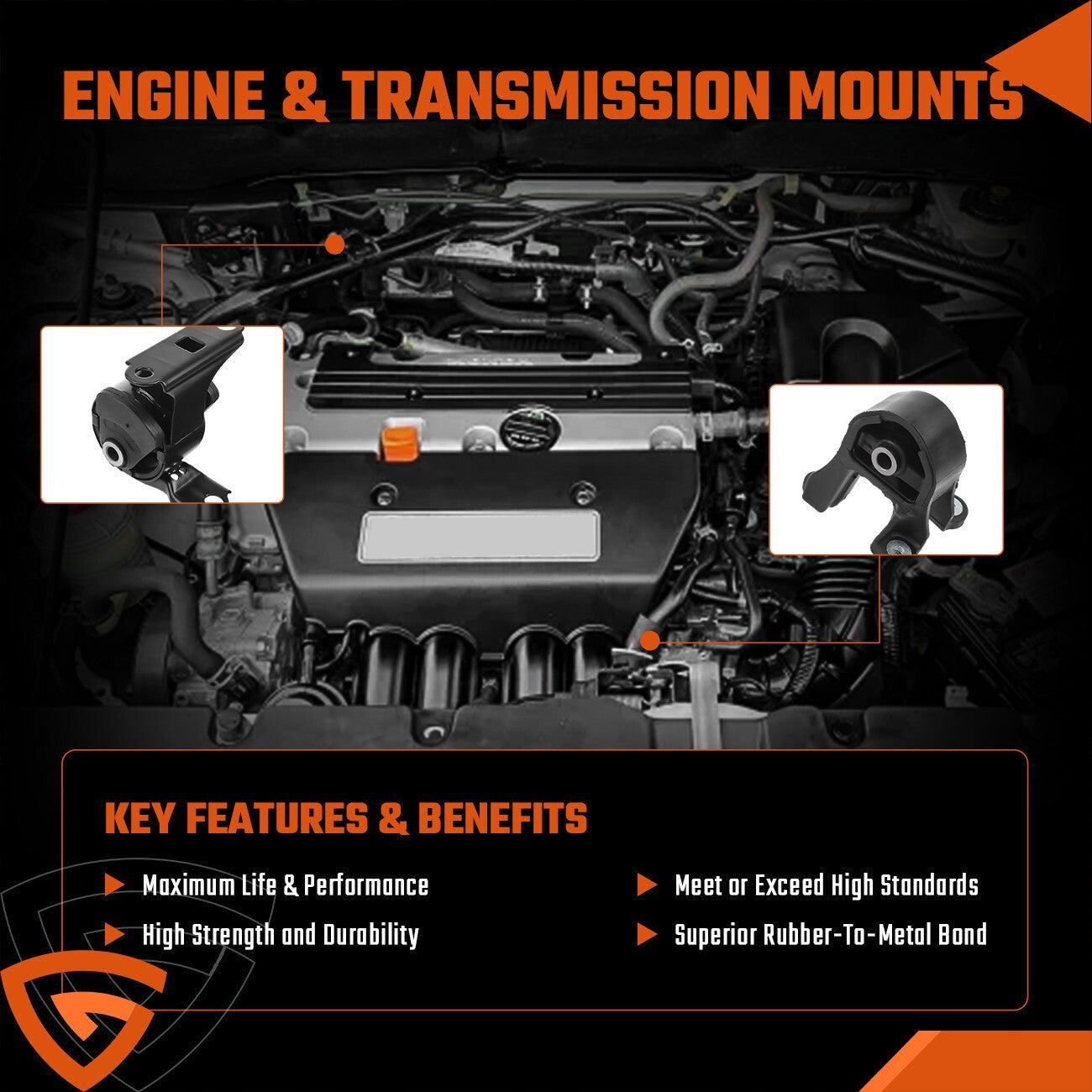 5pcs Engine Motor Mount Set for 2002-2006 Honda CR-V 2.4L 4WD Automatic Trans