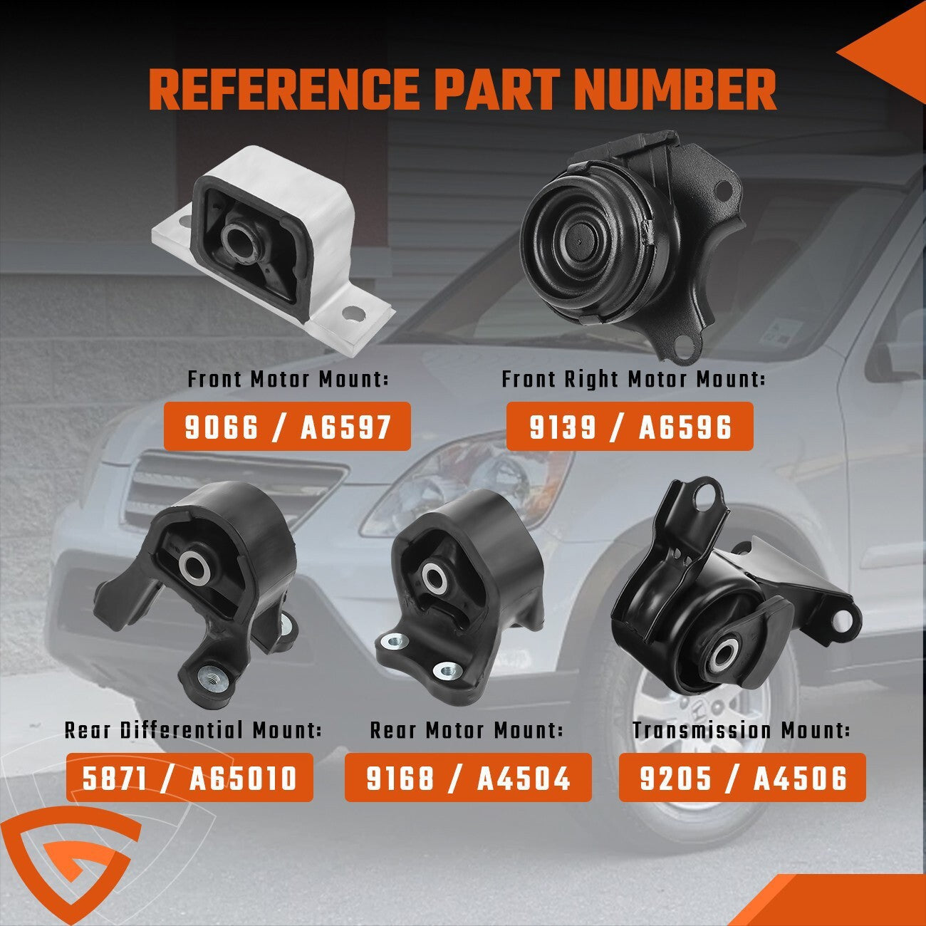 5pcs Engine Motor Mount Set for 2002-2006 Honda CR-V 2.4L 4WD Automatic Trans