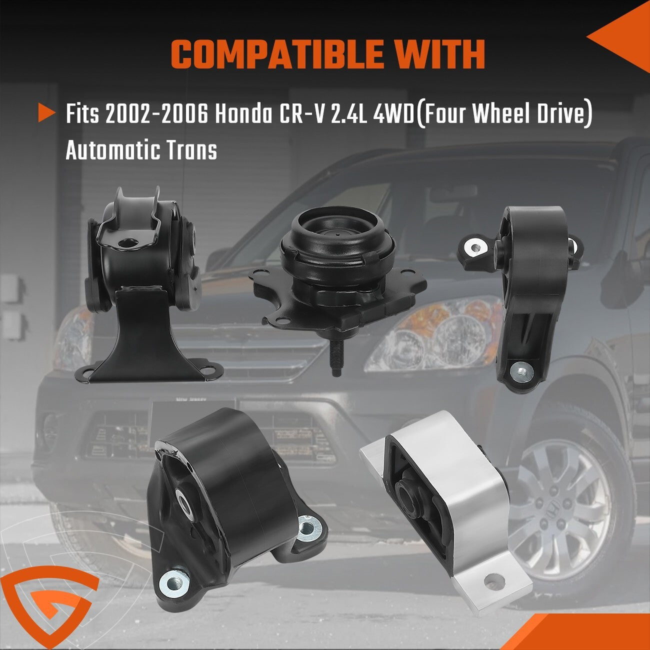 5pcs Engine Motor Mount Set for 2002-2006 Honda CR-V 2.4L 4WD Automatic Trans
