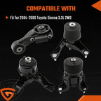 4x Fit for 2004-2006 Toyota Sienna 3.3L 2WD Engine Motor & Trans Mount Set