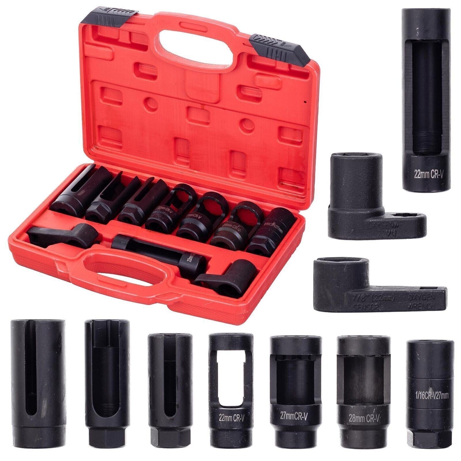10pc Oxygen Sensor Socket Set Sensor Oil Pressure Sending Unit Removal Tool New