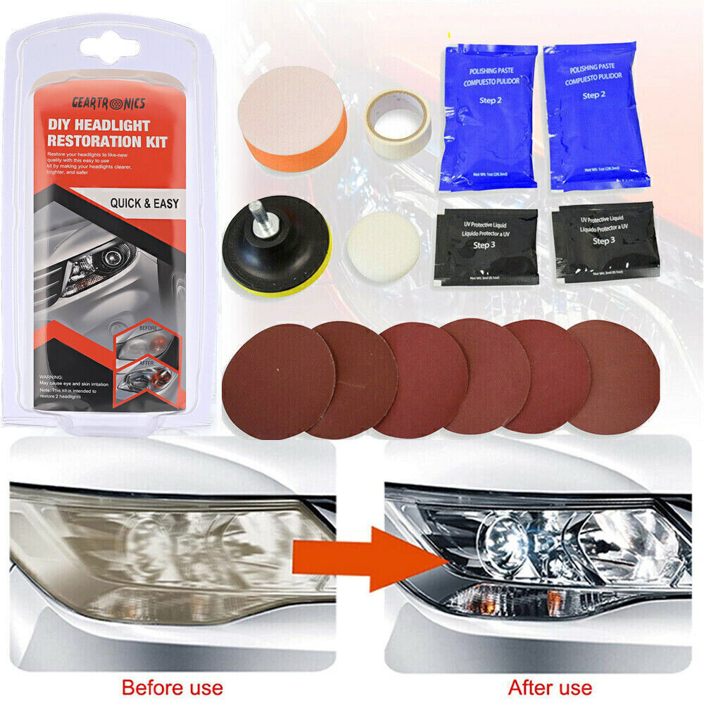 Car Auto Headlight Lens Restoration Repair Kit Polishing Cleaner Cleaning Tools