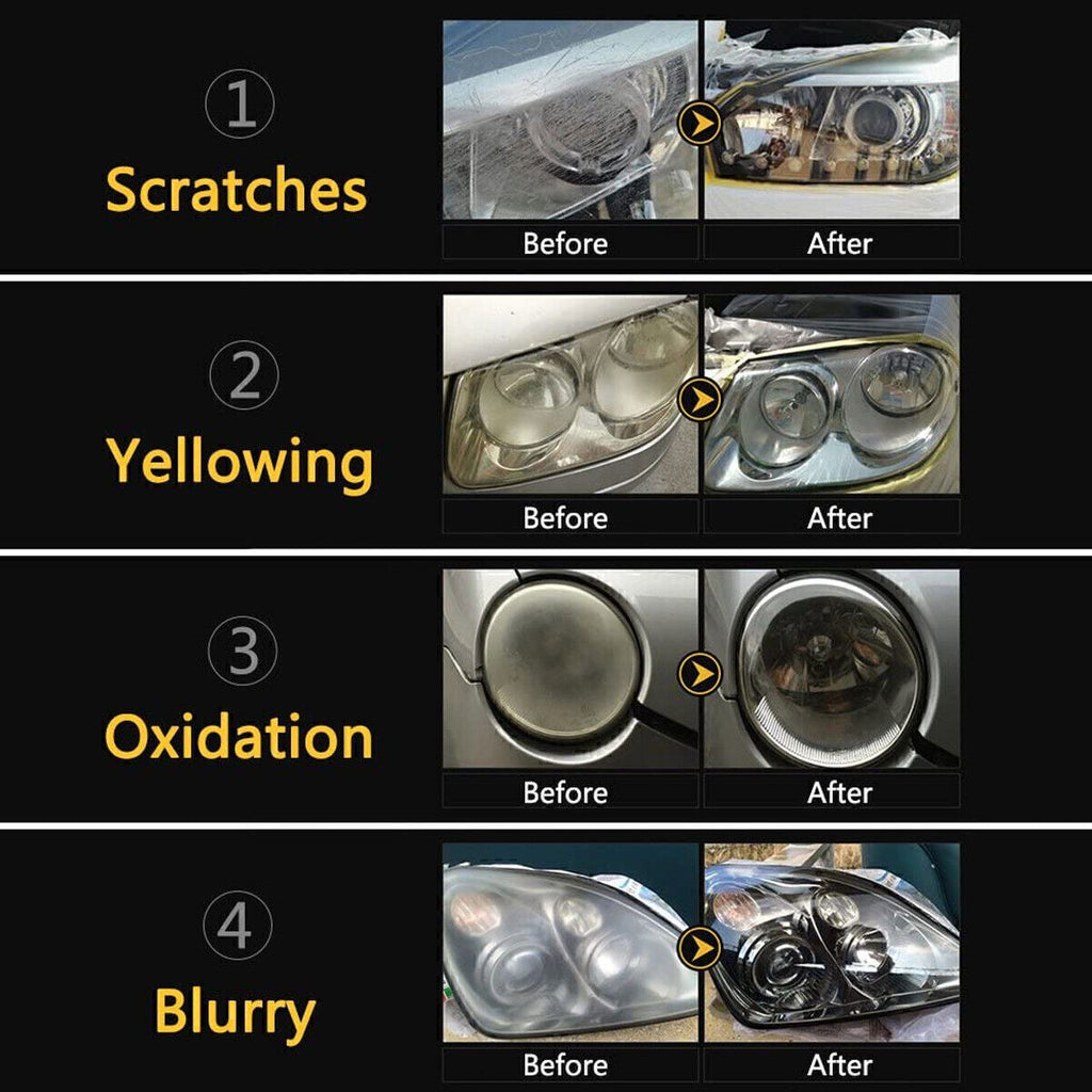 Car Auto Headlight Lens Restoration Repair Kit Polishing Cleaner Cleaning Tools