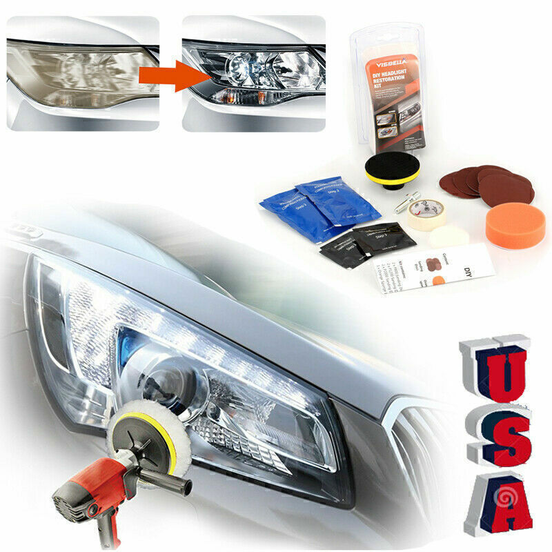 Car Auto Headlight Lens Restoration Repair Kit Polishing Cleaner Cleaning Tools