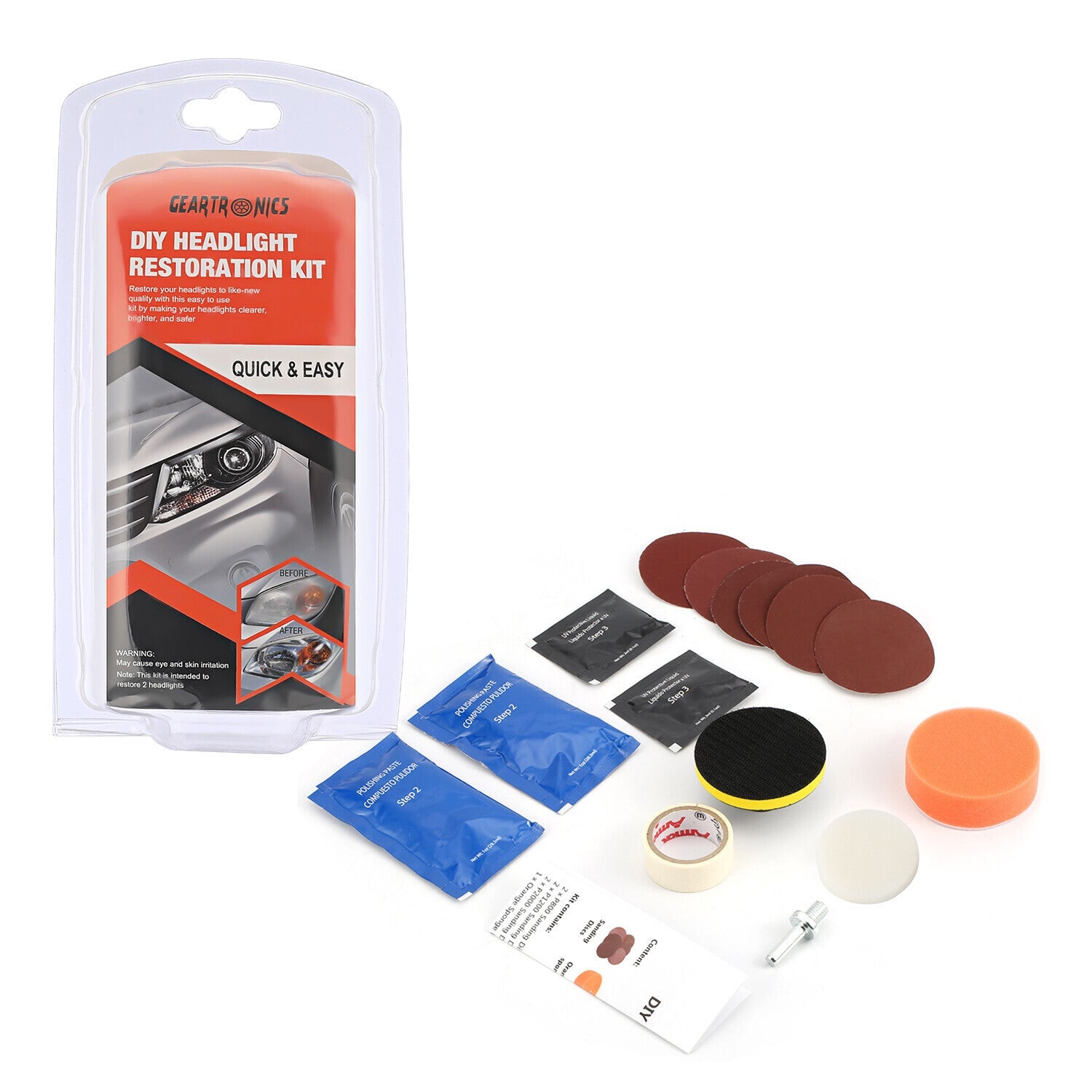 Car Auto Headlight Lens Restoration Repair Kit Polishing Cleaner Cleaning Tools