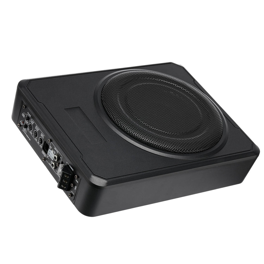 10''inch Car Under-Seat Active Subwoofer Power Amplifier Bass Slim Speaker Black