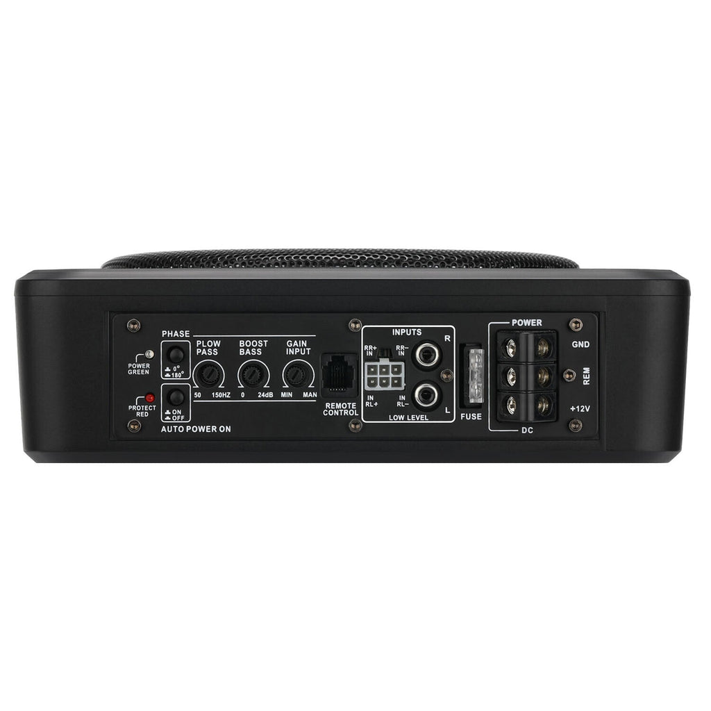 10''inch Car Under-Seat Active Subwoofer Power Amplifier Bass Slim Speaker Black
