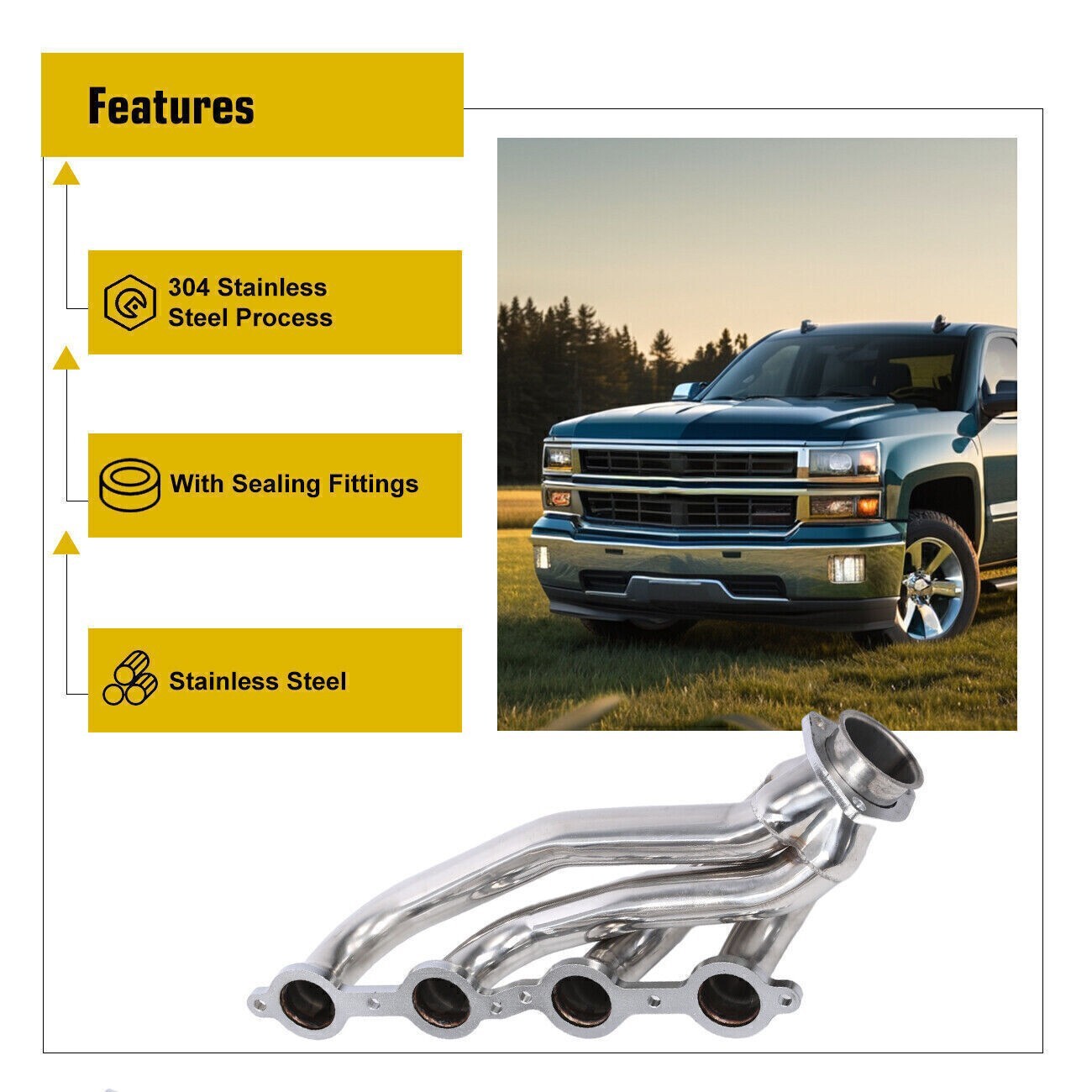 Swap S10 Conversion Headers for Chevy LS1 LS2 LS3 LS6 LS9 LS Engines 6.0 5.3