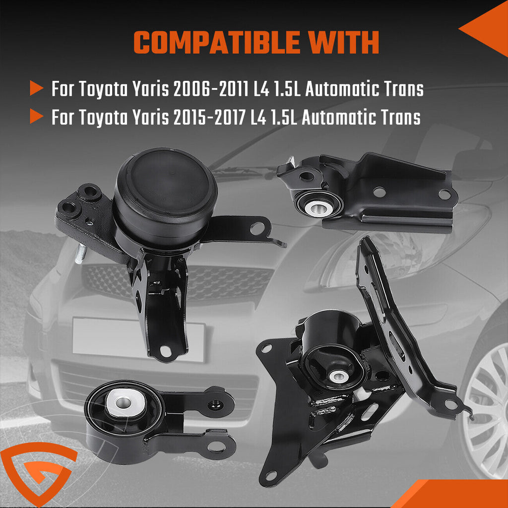 4pc Engine Motor & Transmission Mount for Toyota Yaris 2006-11 15-17 Auto A