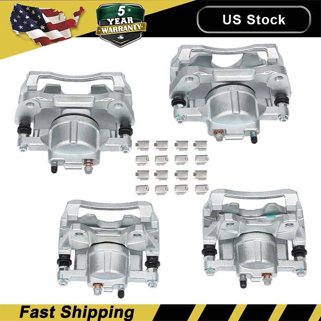 Front & Rear Disc Brake Calipers w/Bracket Kit Fit 2008-2017 Jeep Wrangler Nitro