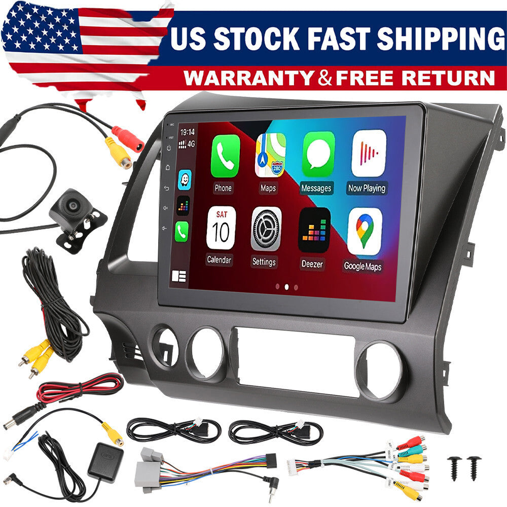 Apple CarPlay Android 12 Car Stereo Radio GPS WiFi Fit For Honda Civic 2006-2011