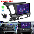 Apple CarPlay Android 12 Car Stereo Radio GPS WiFi Fit For Honda Civic 2006-2011