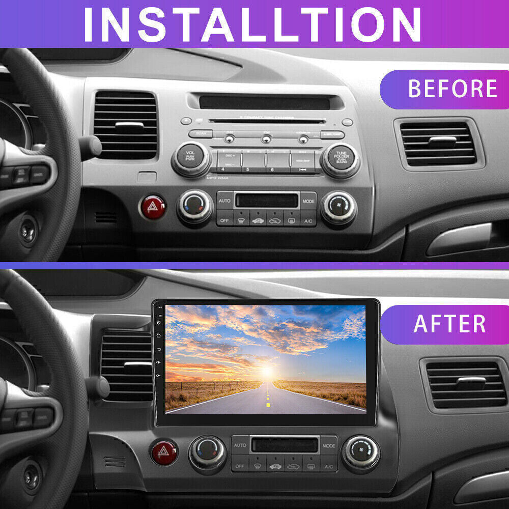 Apple CarPlay Android 12 Car Stereo Radio GPS WiFi Fit For Honda Civic 2006-2011