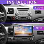 Apple CarPlay Android 12 Car Stereo Radio GPS WiFi Fit For Honda Civic 2006-2011
