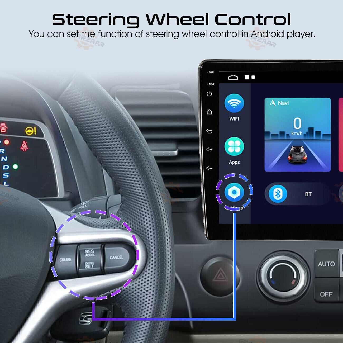 Apple CarPlay Android 12 Car Stereo Radio GPS WiFi Fit For Honda Civic 2006-2011