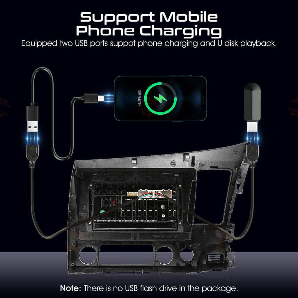 Apple CarPlay Android 12 Car Stereo Radio GPS WiFi Fit For Honda Civic 2006-2011