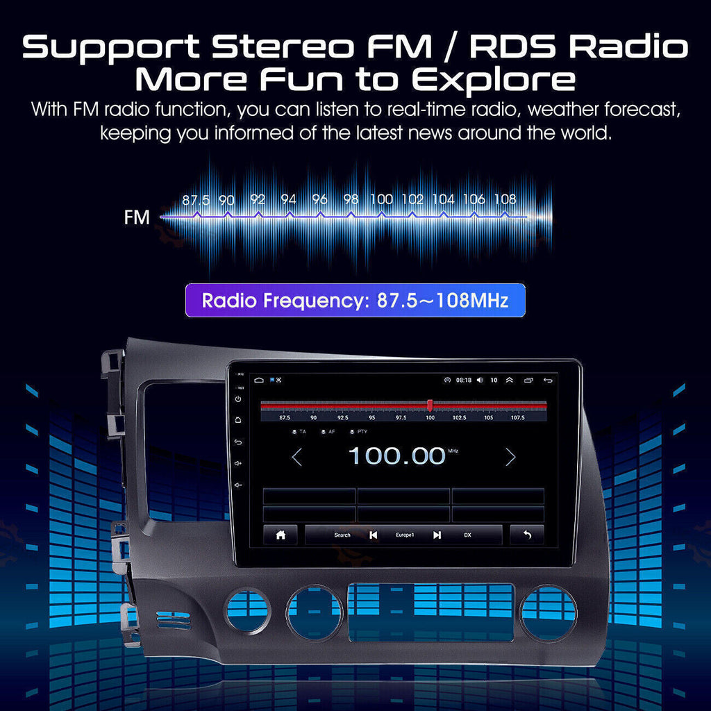 Apple CarPlay Android 12 Car Stereo Radio GPS WiFi Fit For Honda Civic 2006-2011