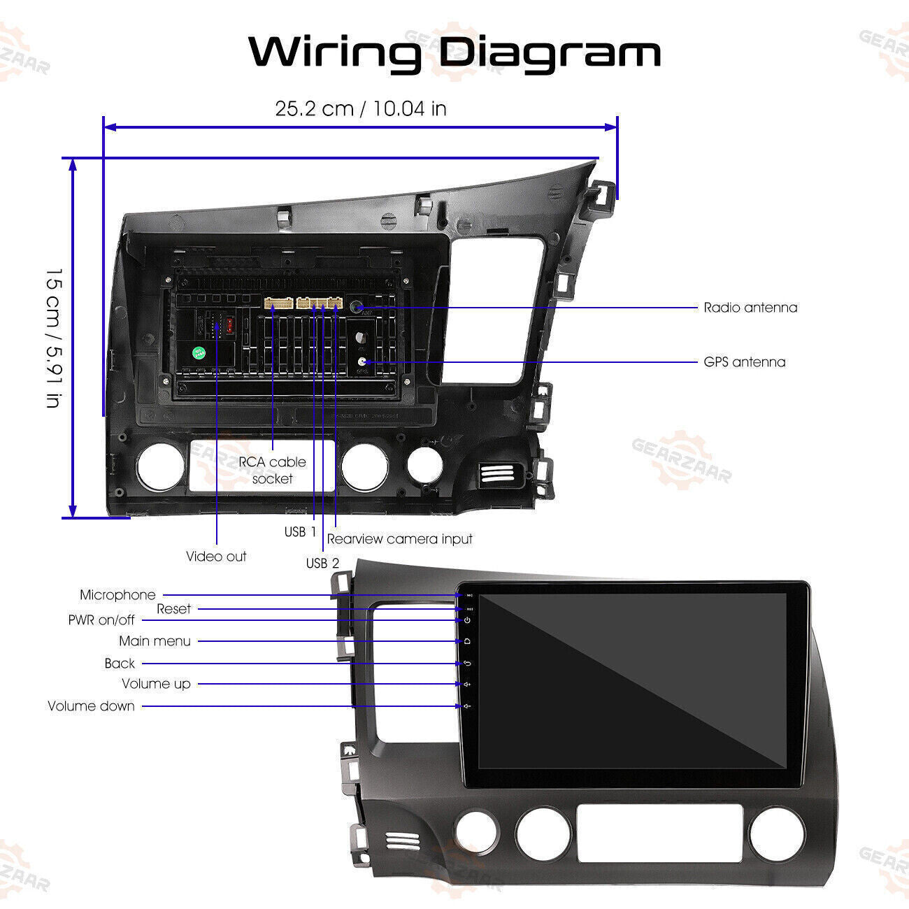 Apple CarPlay Android 12 Car Stereo Radio GPS WiFi Fit For Honda Civic 2006-2011