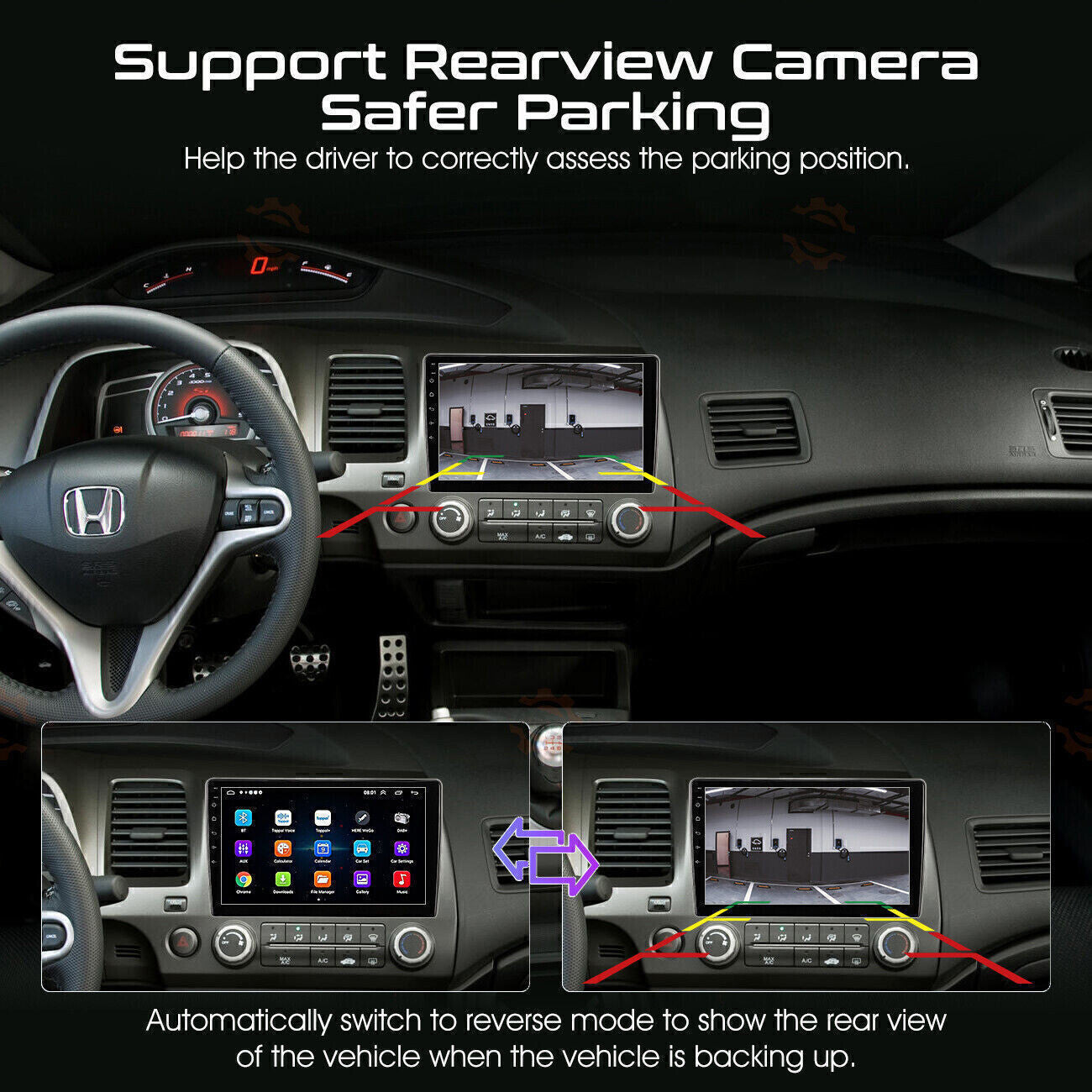 Apple CarPlay Android 12 Car Stereo Radio GPS WiFi Fit For Honda Civic 2006-2011